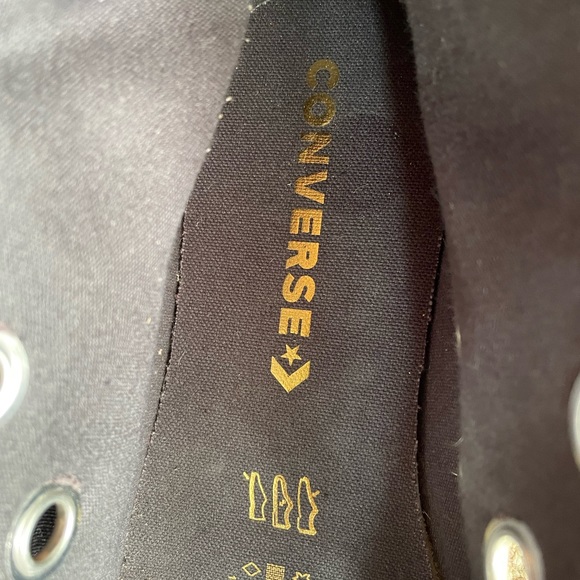 Leather converse high tops black and gold w8 - Picture 7 of 10